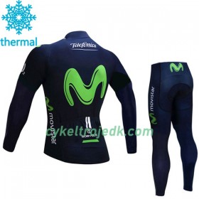 Cykeltøj Langærmet Vinter + Cykelbuks Lang Børn 2017 Movistar Team N001